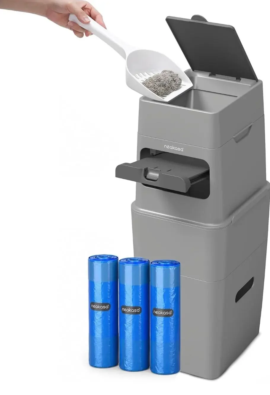 Neakasa PooGuard Plus Cat Litter Trash Can 11.2L Gray 1 Year EVOH Bags